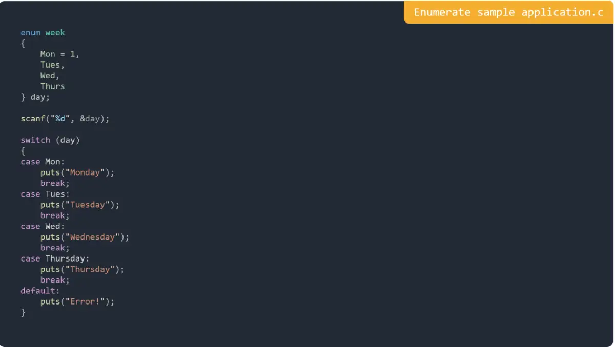 Enumerate sample application in C Programming