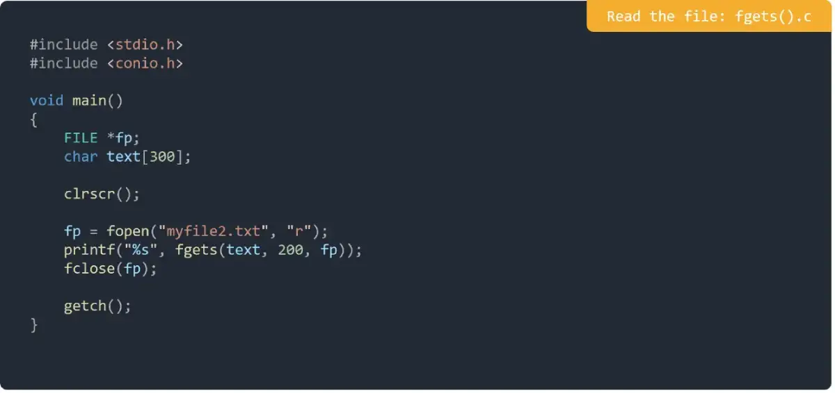 Read the file-fgets ( ) in C Programming