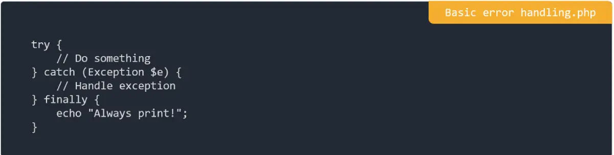 Basic error handling in PHP