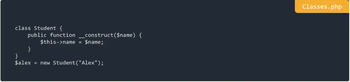 Classes in PHP