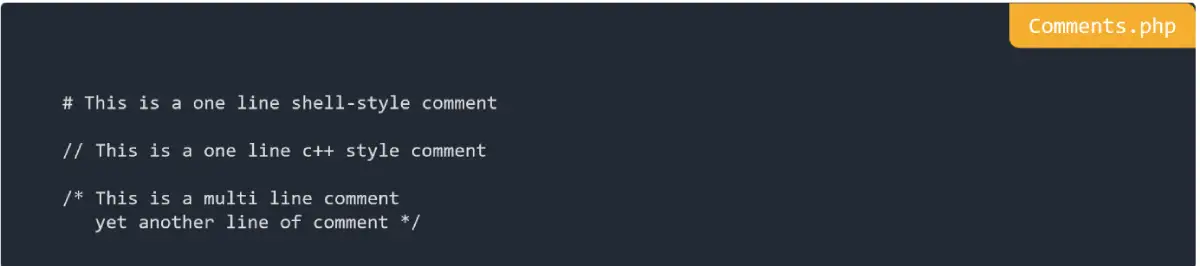 Comments in PHP