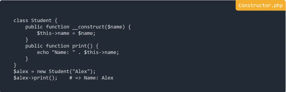 Constructor in PHP