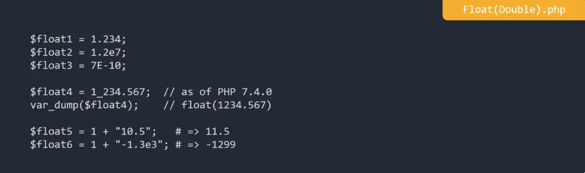 Float (Double) in PHP