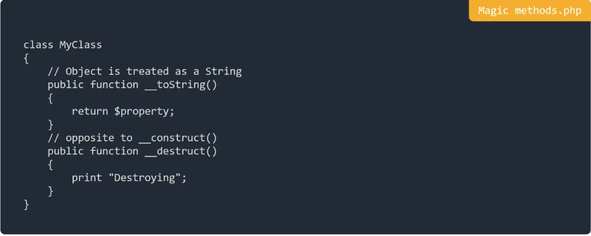 Magic methods in PHP