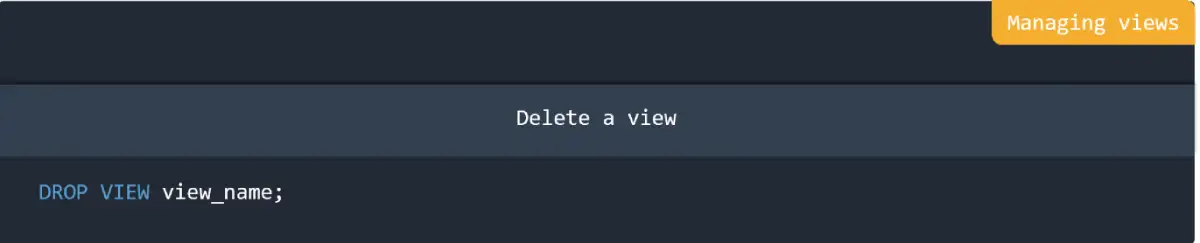 Managing views in MySQL