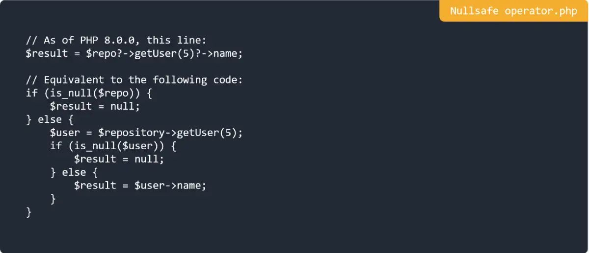 Nullsafe operator in PHP