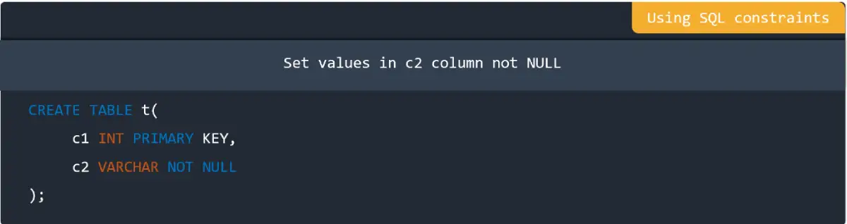 Using SQL constraints in MySQL