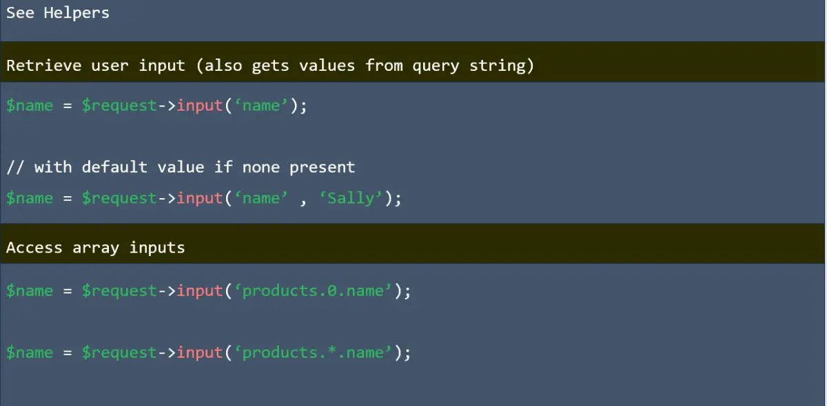 Access array input in laravel
