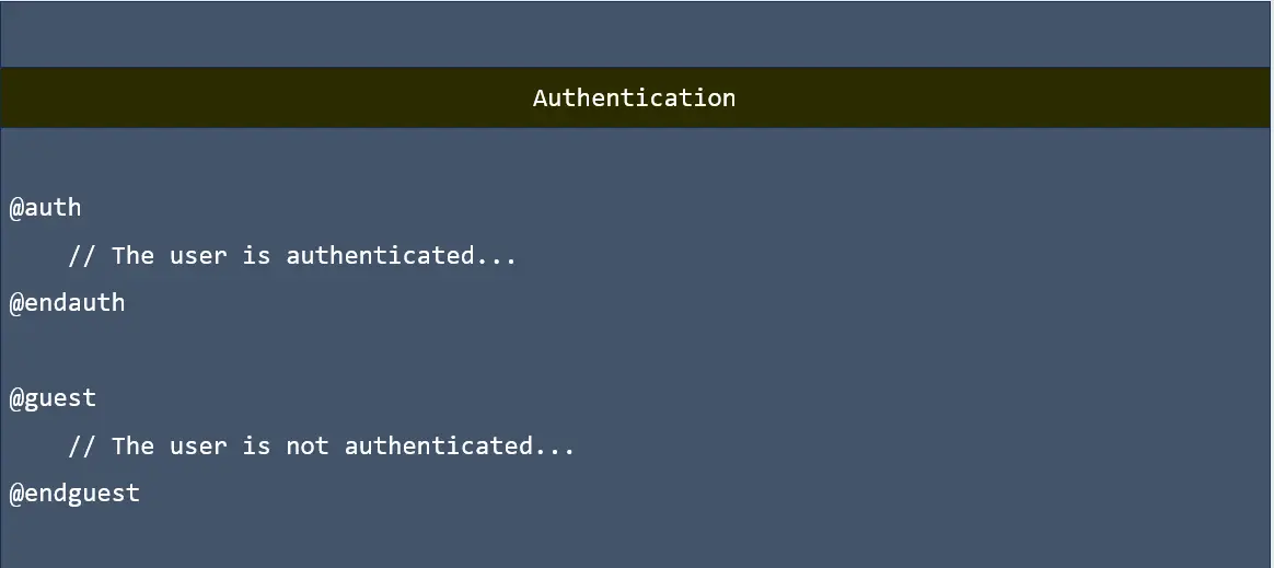 Authentication in laravel