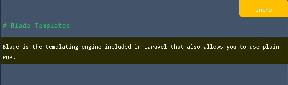 Blade templates in laravel