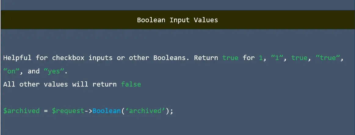 Boolean input value in laravel