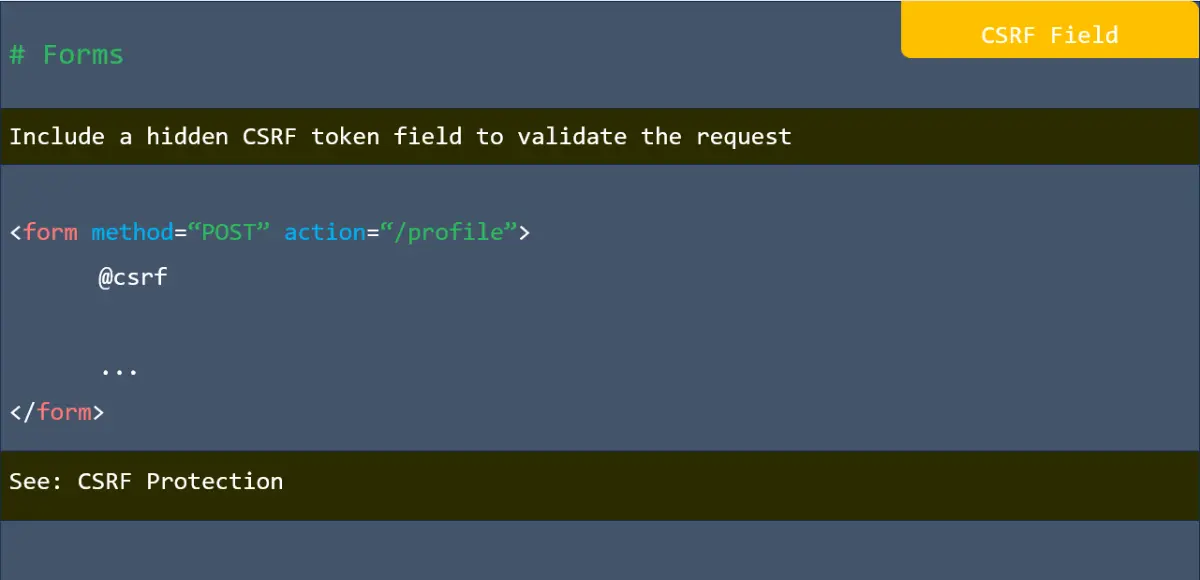 CSRF Field in laravel