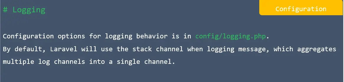 Configuration in laravel