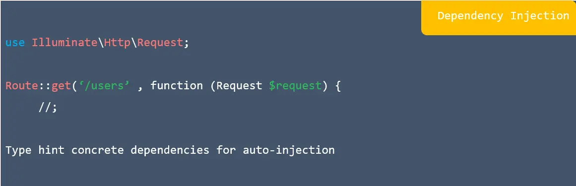 Dependency injection in laravel