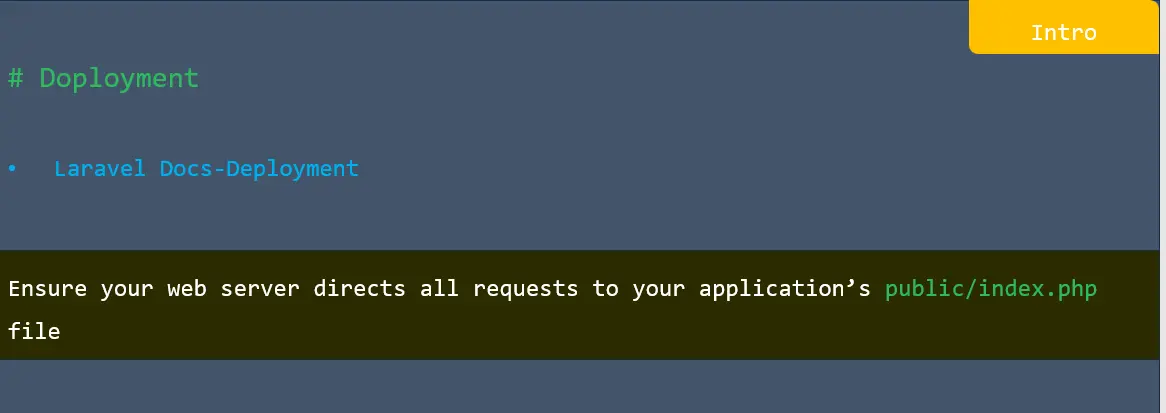 Doployment in laravel