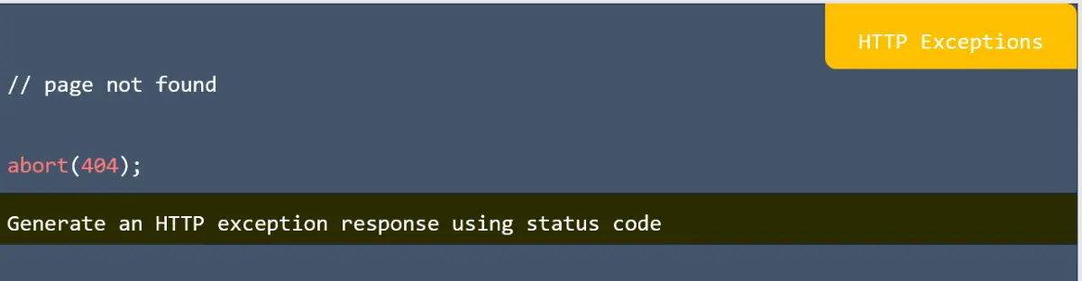 HTTP Exceptions in laravel