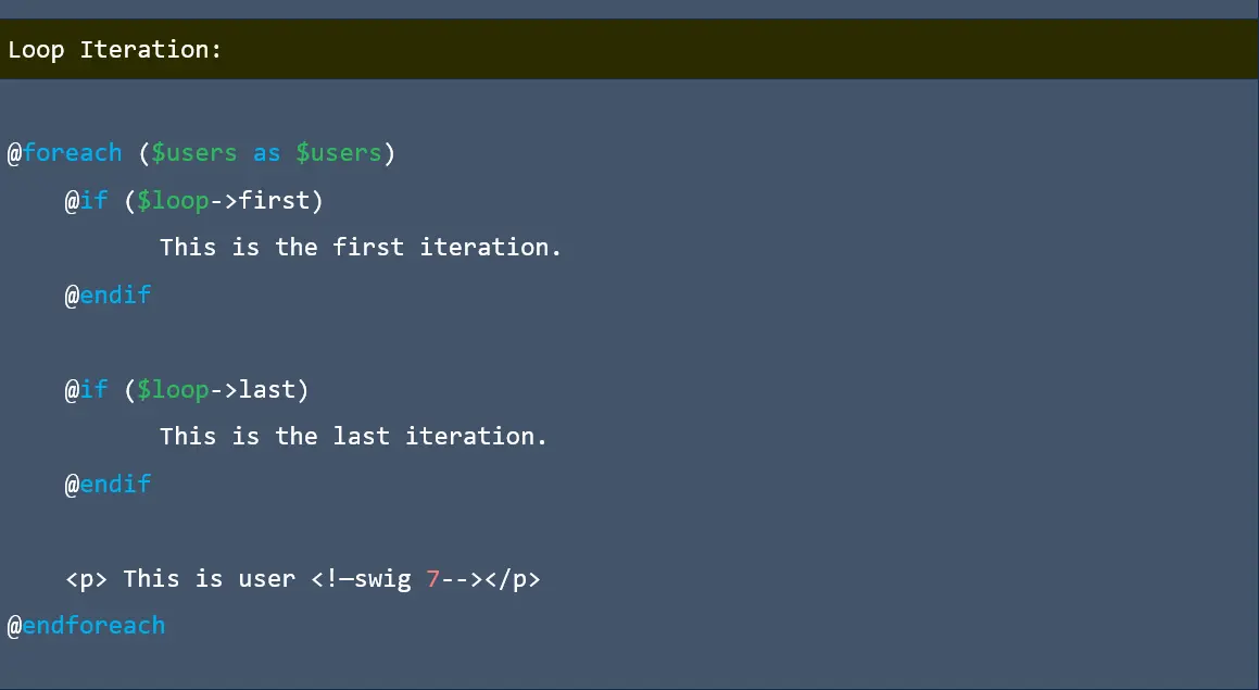 Loop iteration in laravel