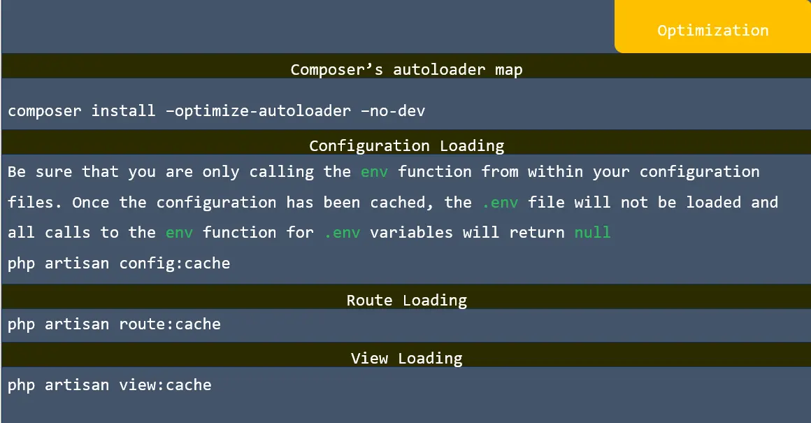 Optimization in laravel