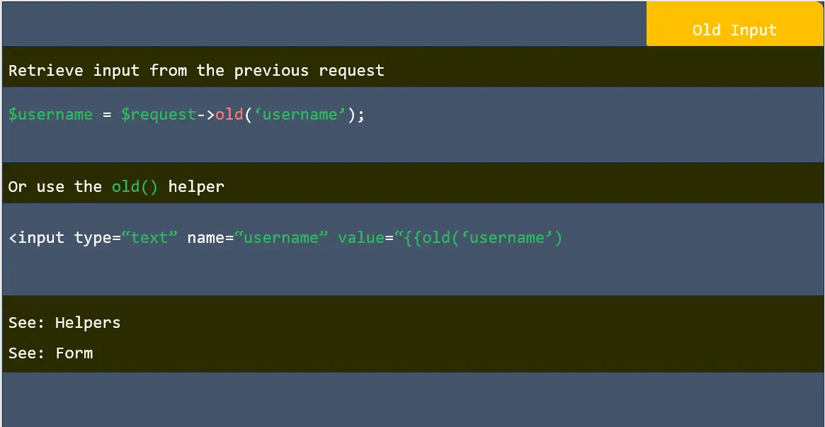 old input in laravel