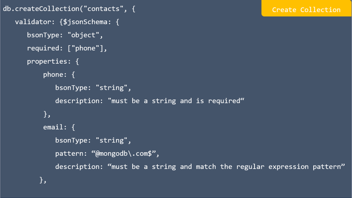 Create collection in MongoDB