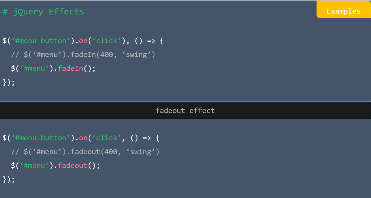 Examples jQuery effects