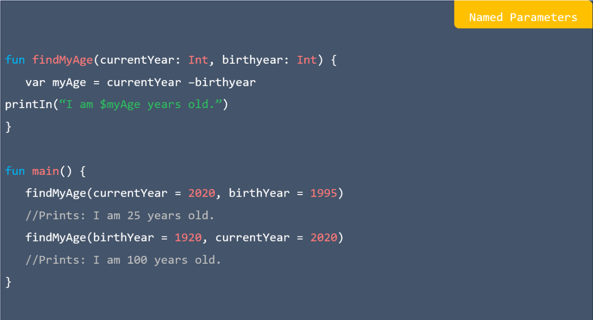 Named parameters in kotlin