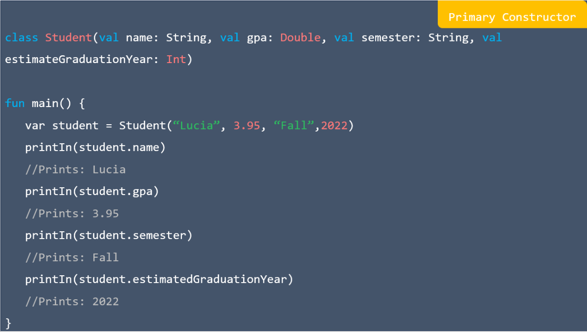 Primary constructor in kotlin