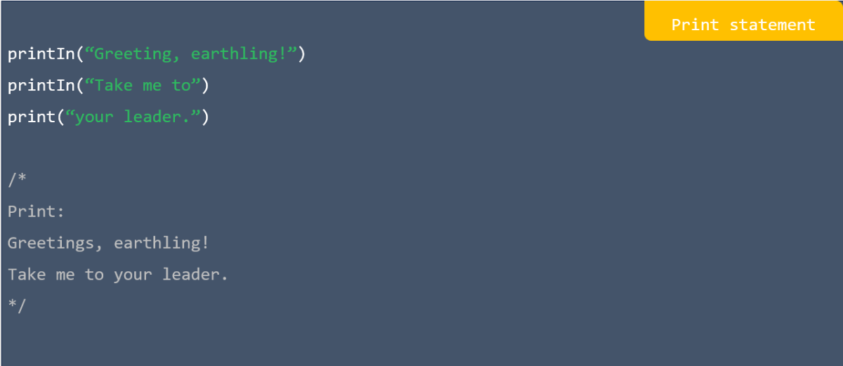 Print Statement in kotlin