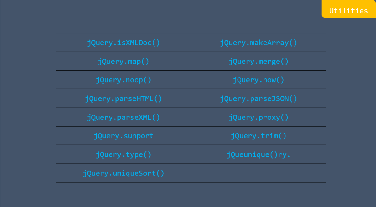 Utilities in jQuery