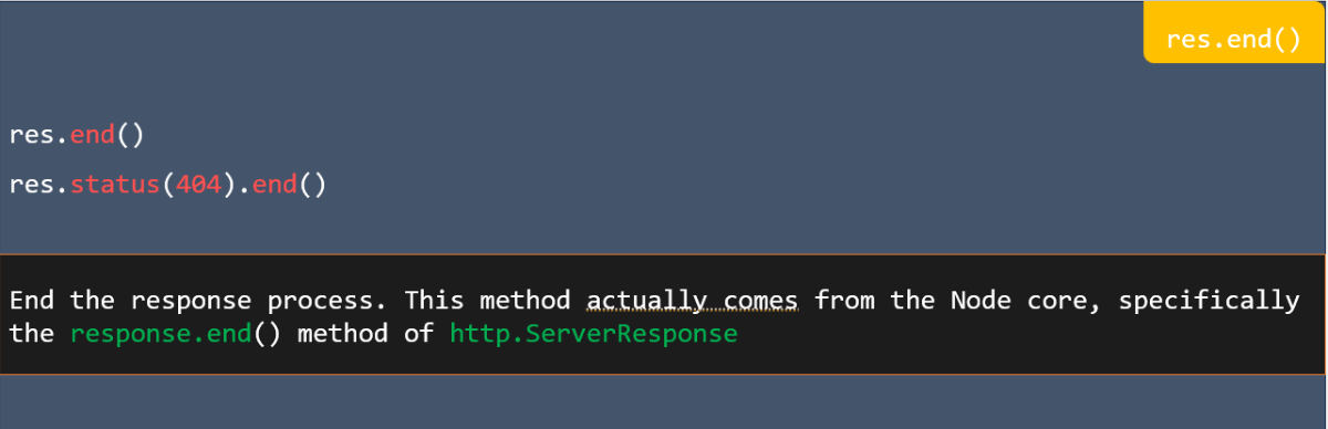 res.end () in express
